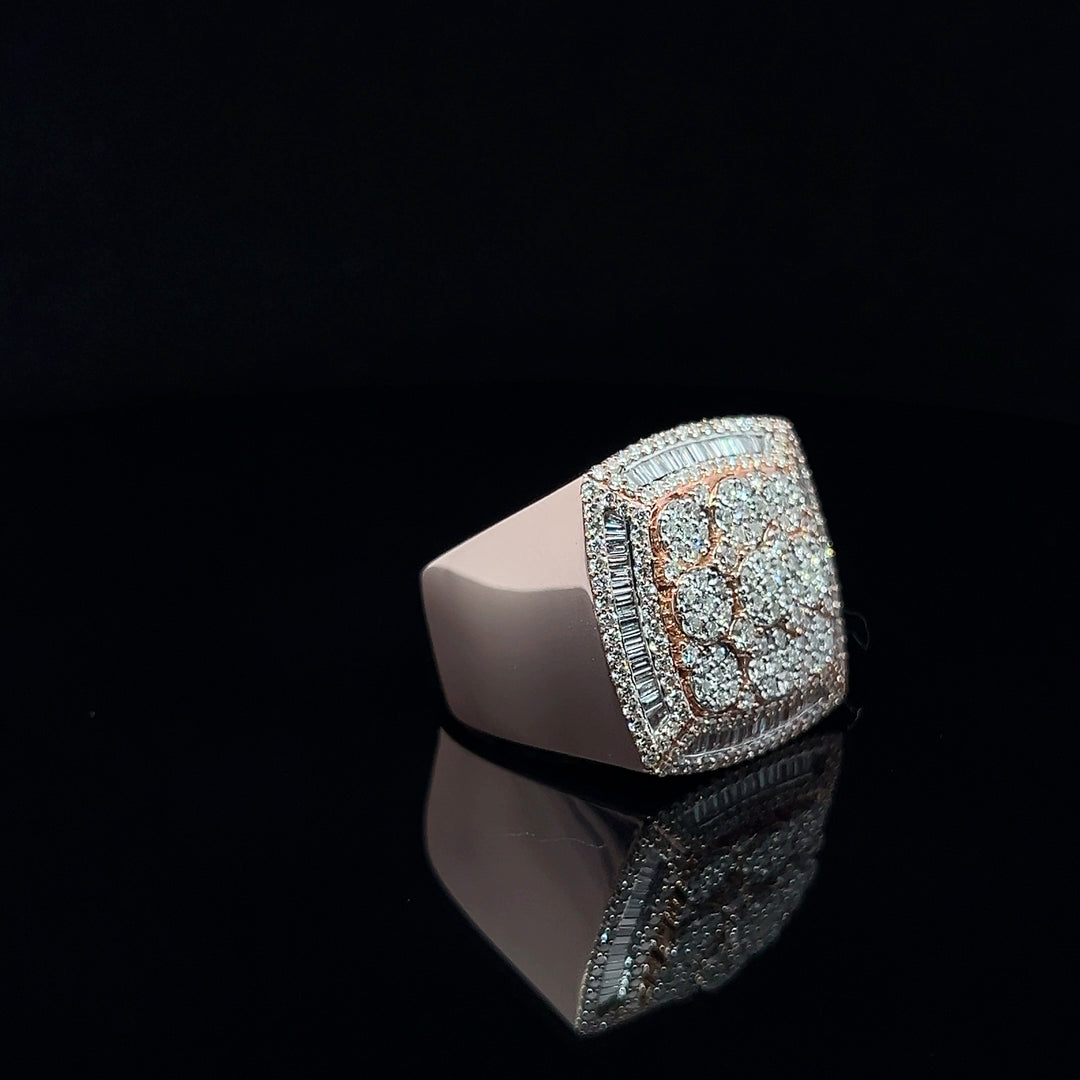 SOLID GOLD NATURAL VVS DIAMOND SQUARE RING