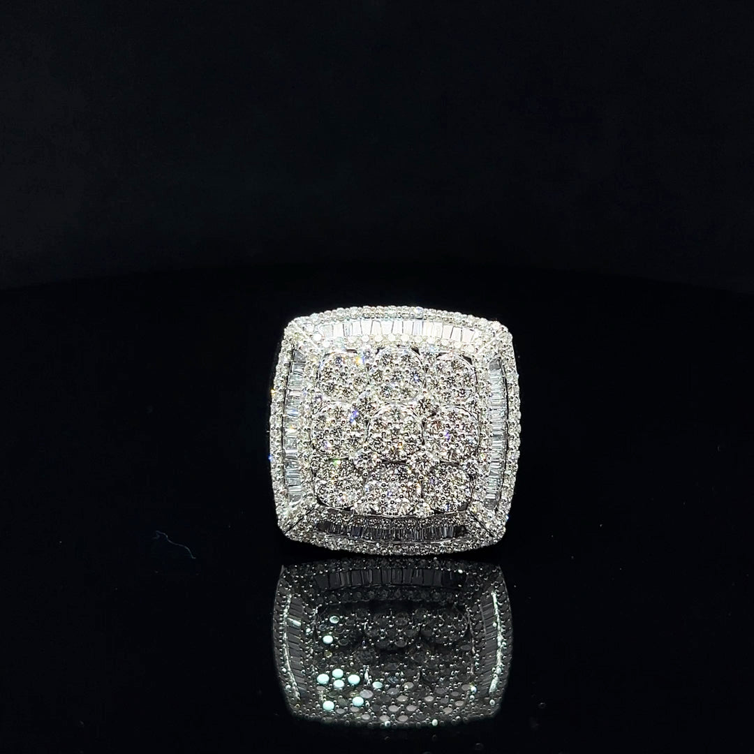 SOLID GOLD NATURAL VVS DIAMOND SQUARE RING