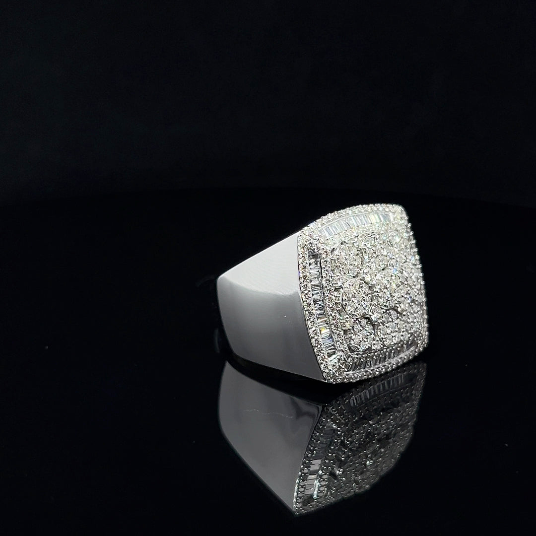 SOLID GOLD NATURAL VVS DIAMOND SQUARE RING