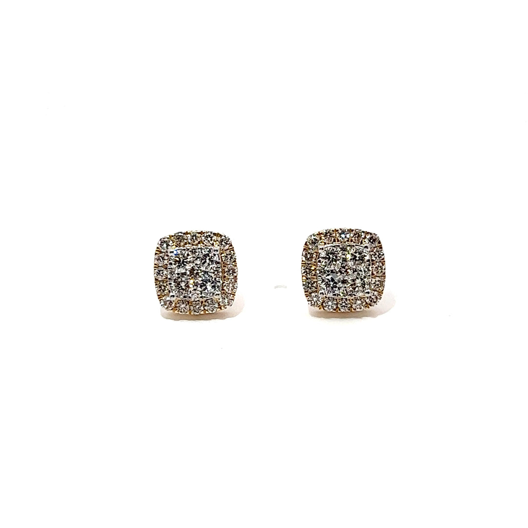 14k VVS Square Diamond Earrings