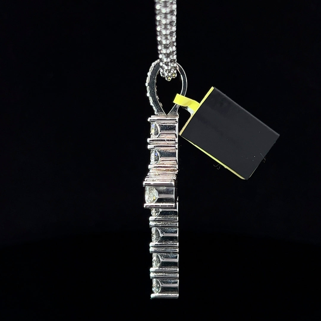 White gold SOLID LAB VVS POINTER CROSS PENDANT