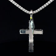 White gold SOLID LAB VVS POINTER CROSS PENDANT