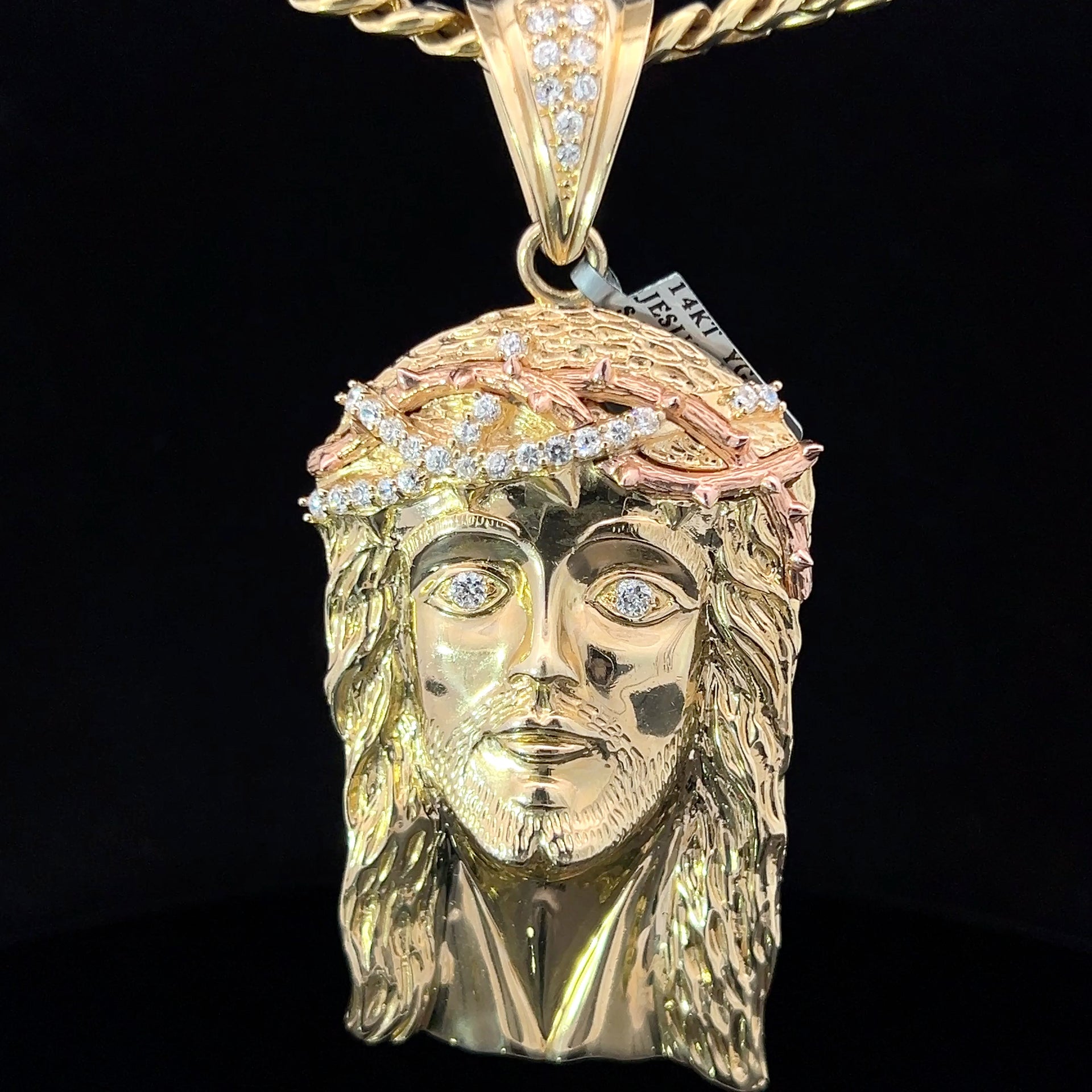 14K SOLID GOLD JESUS HEAD PENDANT CHRISTMAS SPECIAL
