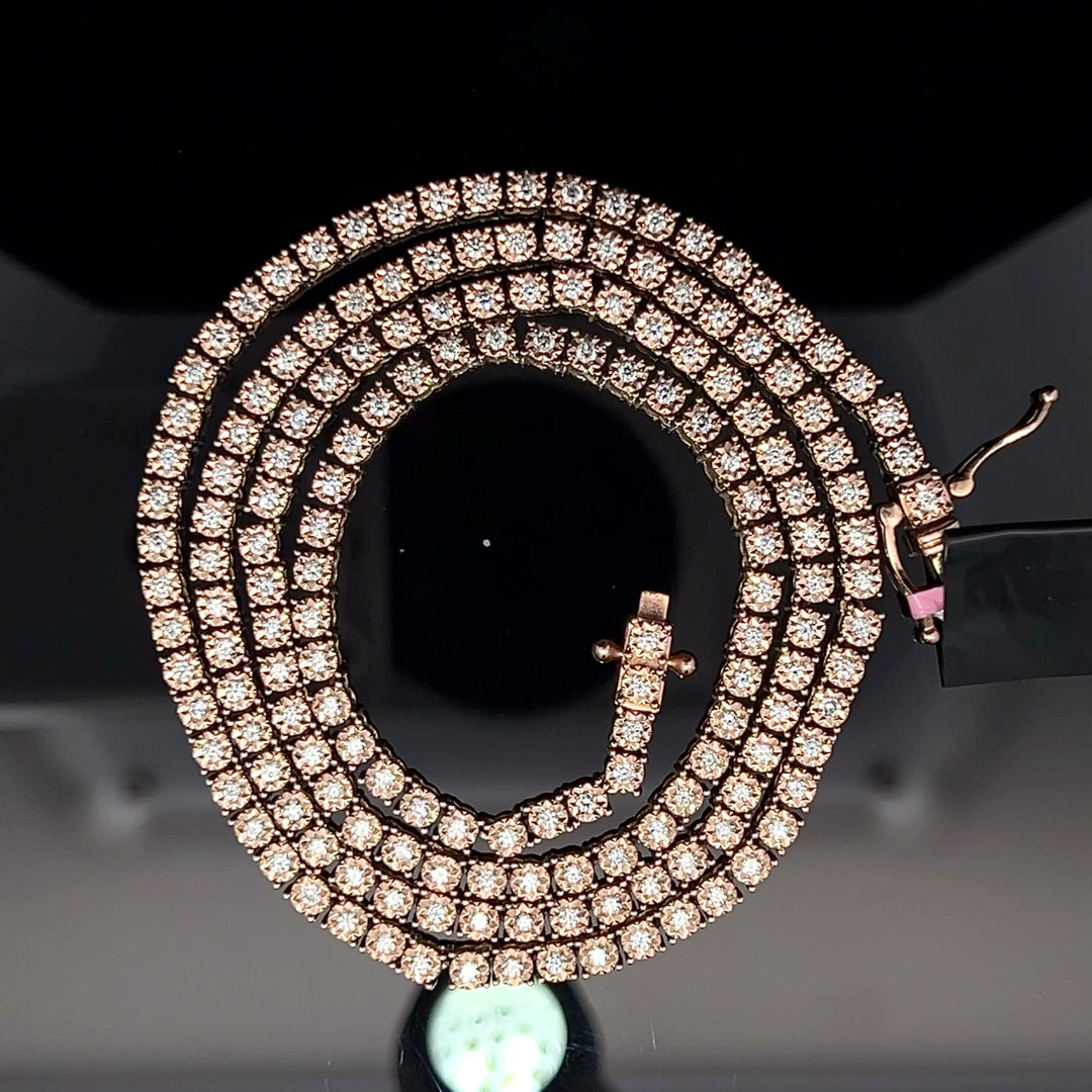 ROSE GOLD NATURAL DIAMOND TENNIS CHAIN STEAL