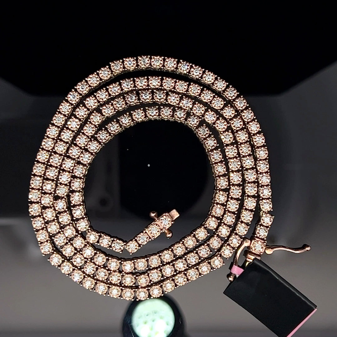 ROSE GOLD NATURAL DIAMOND TENNIS CHAIN STEAL