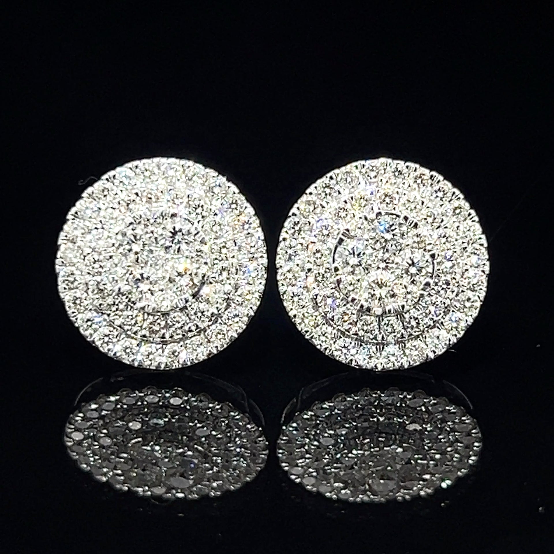 14k white gold Diamond Jumbo Earrings
