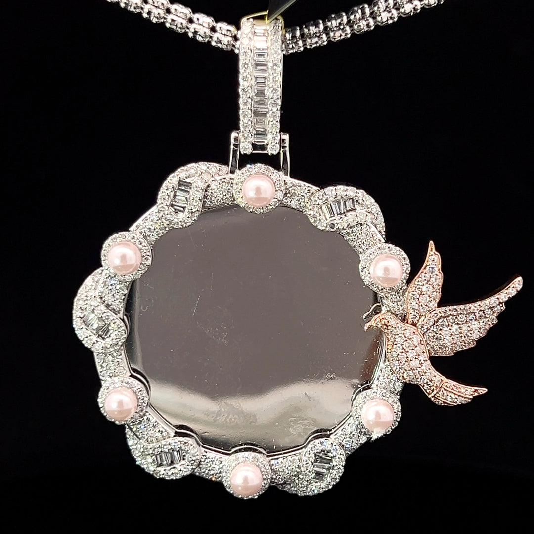 CUSTOM PEARL DIAMOND VVS PICTURE PENDANT