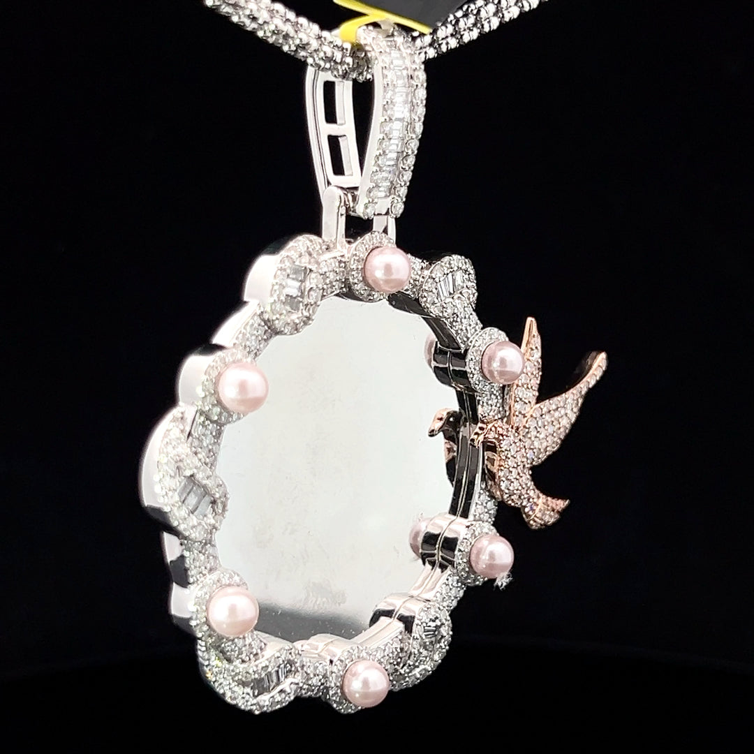 CUSTOM PEARL DIAMOND VVS PICTURE PENDANT