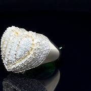 Yellow Gold Flooded Diamond Heart Ring