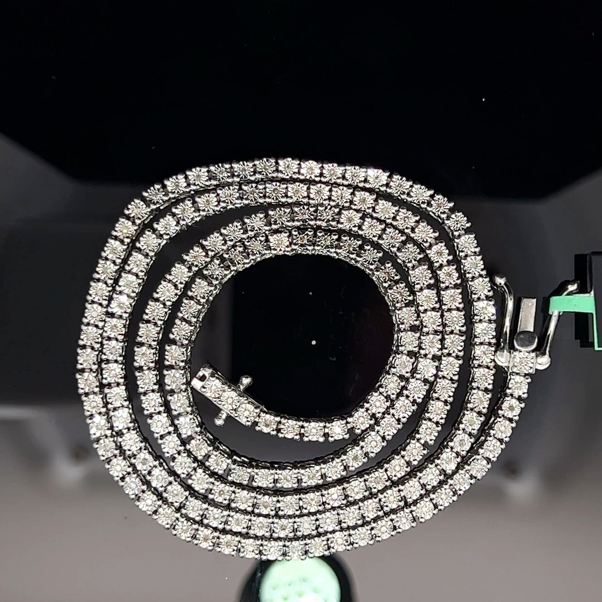 SILVER NATURAL DIAMOND TENNIS CHAIN