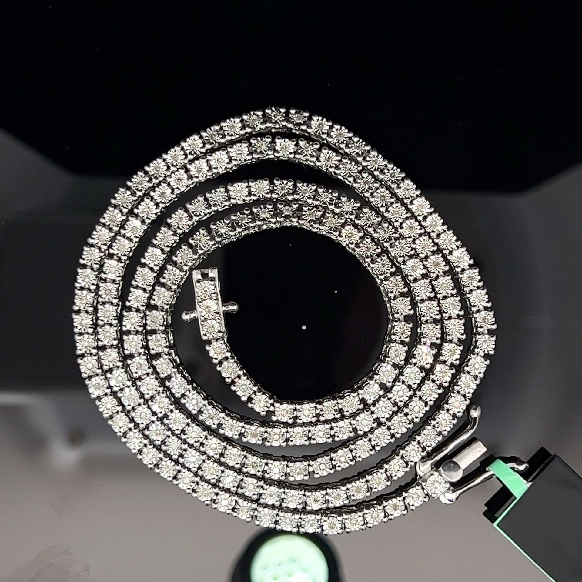 SILVER NATURAL DIAMOND TENNIS CHAIN