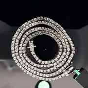 SILVER NATURAL DIAMOND TENNIS CHAIN