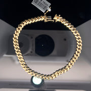 14k yellow gold solid Cuban bracelet