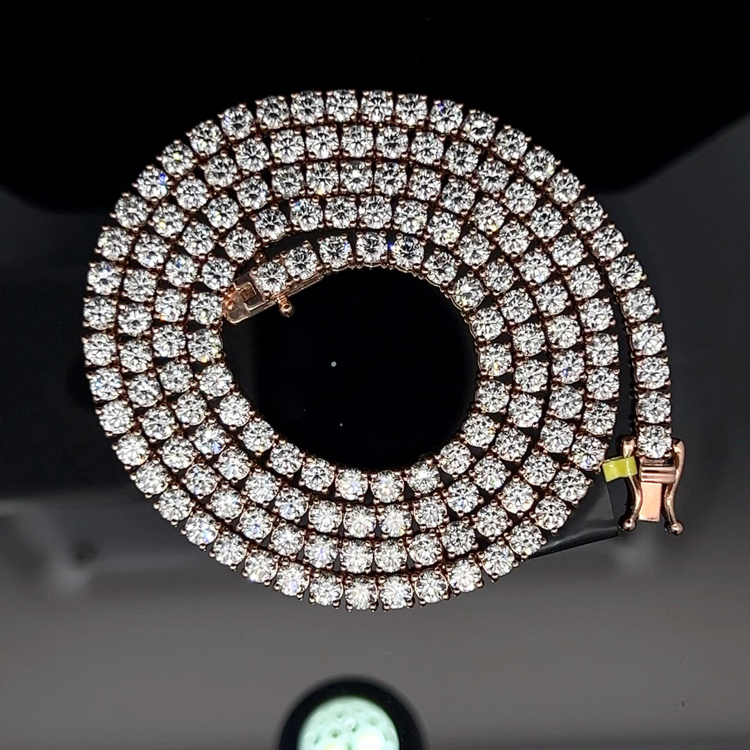 ROSE GOLD LAB VVS DIAMOND TENNIS CHAIN