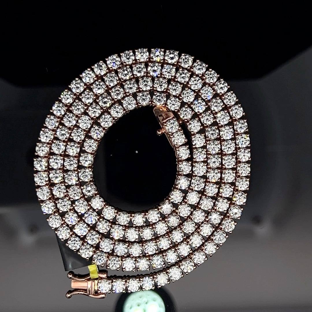 ROSE GOLD LAB VVS DIAMOND TENNIS CHAIN