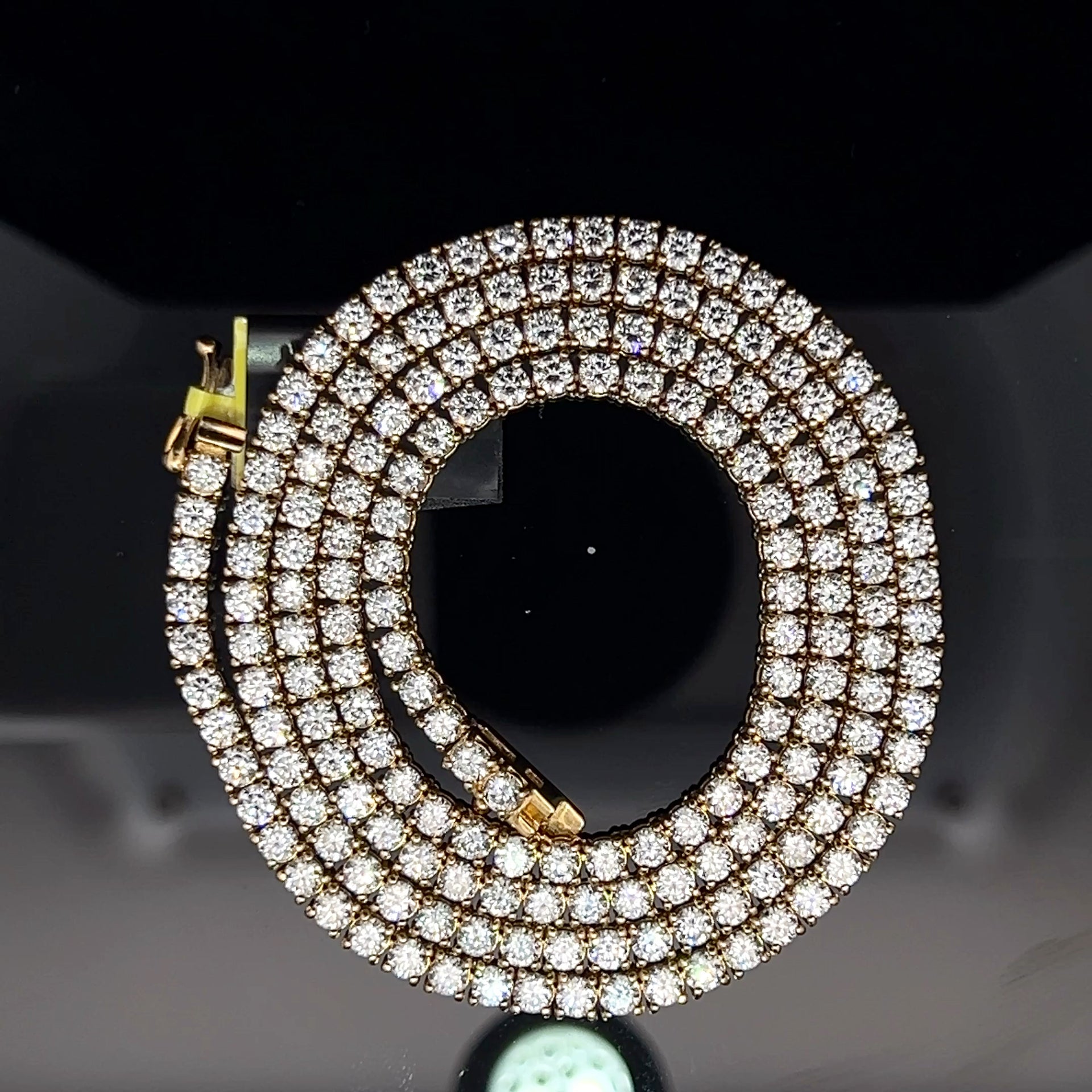 YELLOW GOLD LAB VVS DIAMOND TENNIS CHAIN
