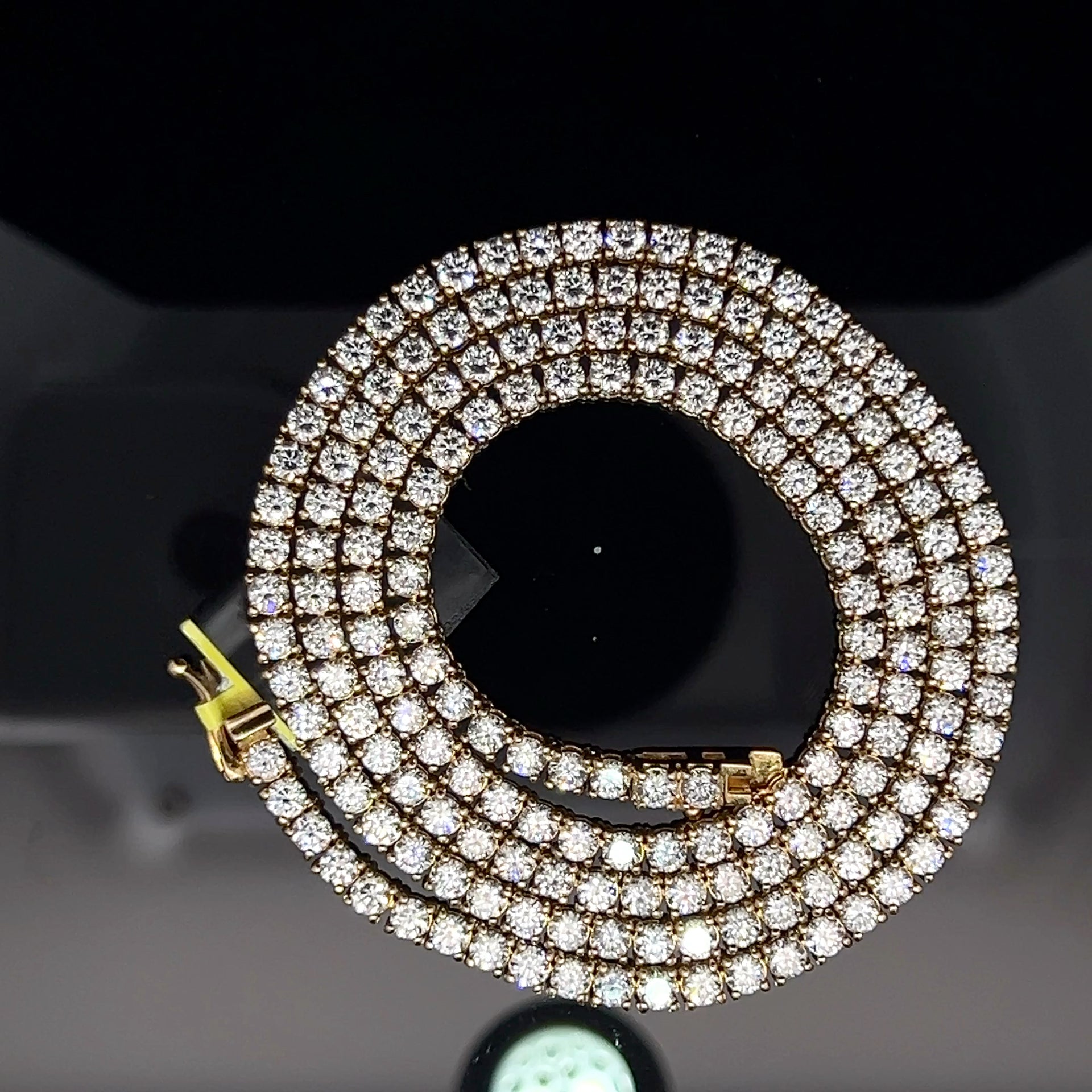 YELLOW GOLD LAB VVS DIAMOND TENNIS CHAIN