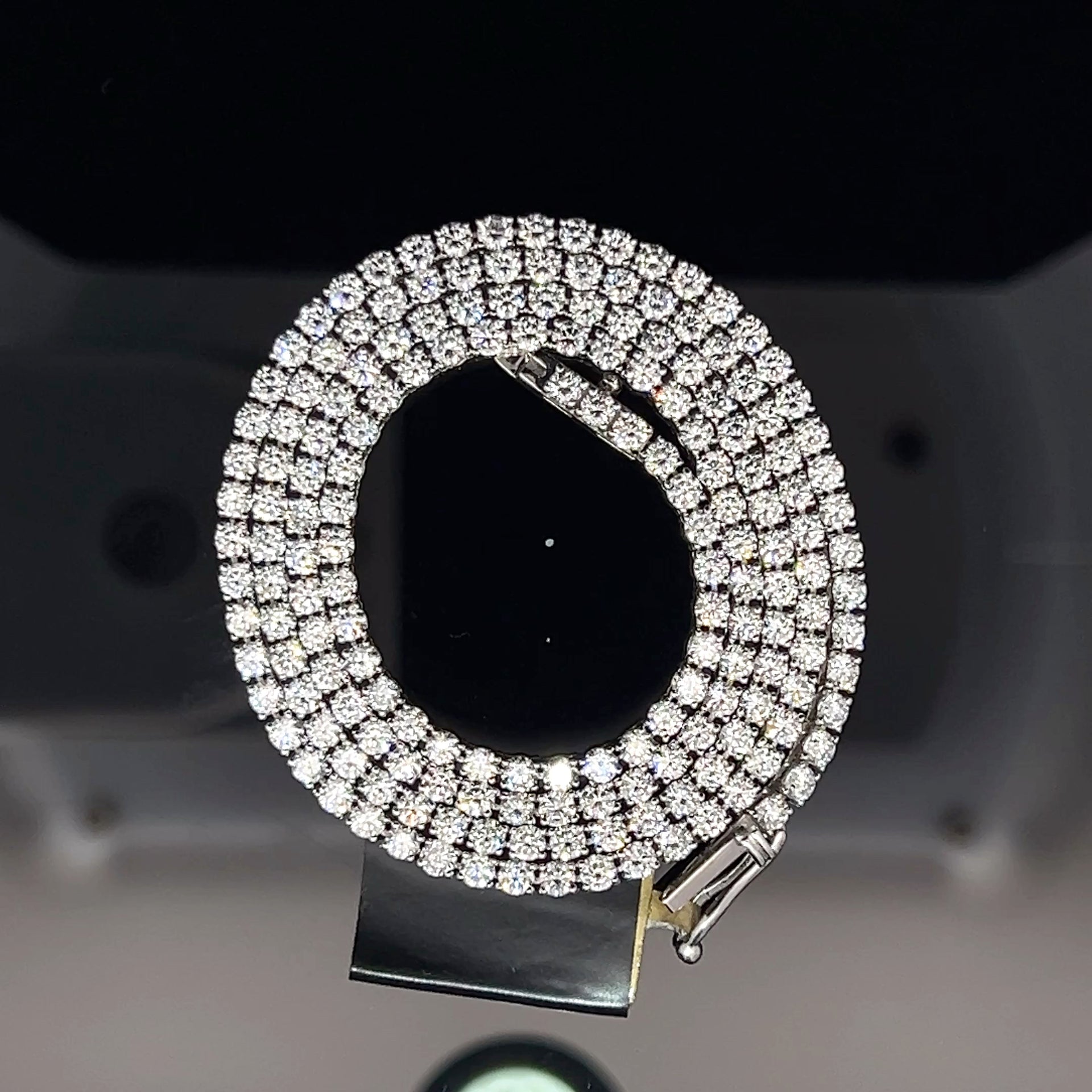 WHITE GOLD LAB VVS DIAMOND TENNIS CHAIN