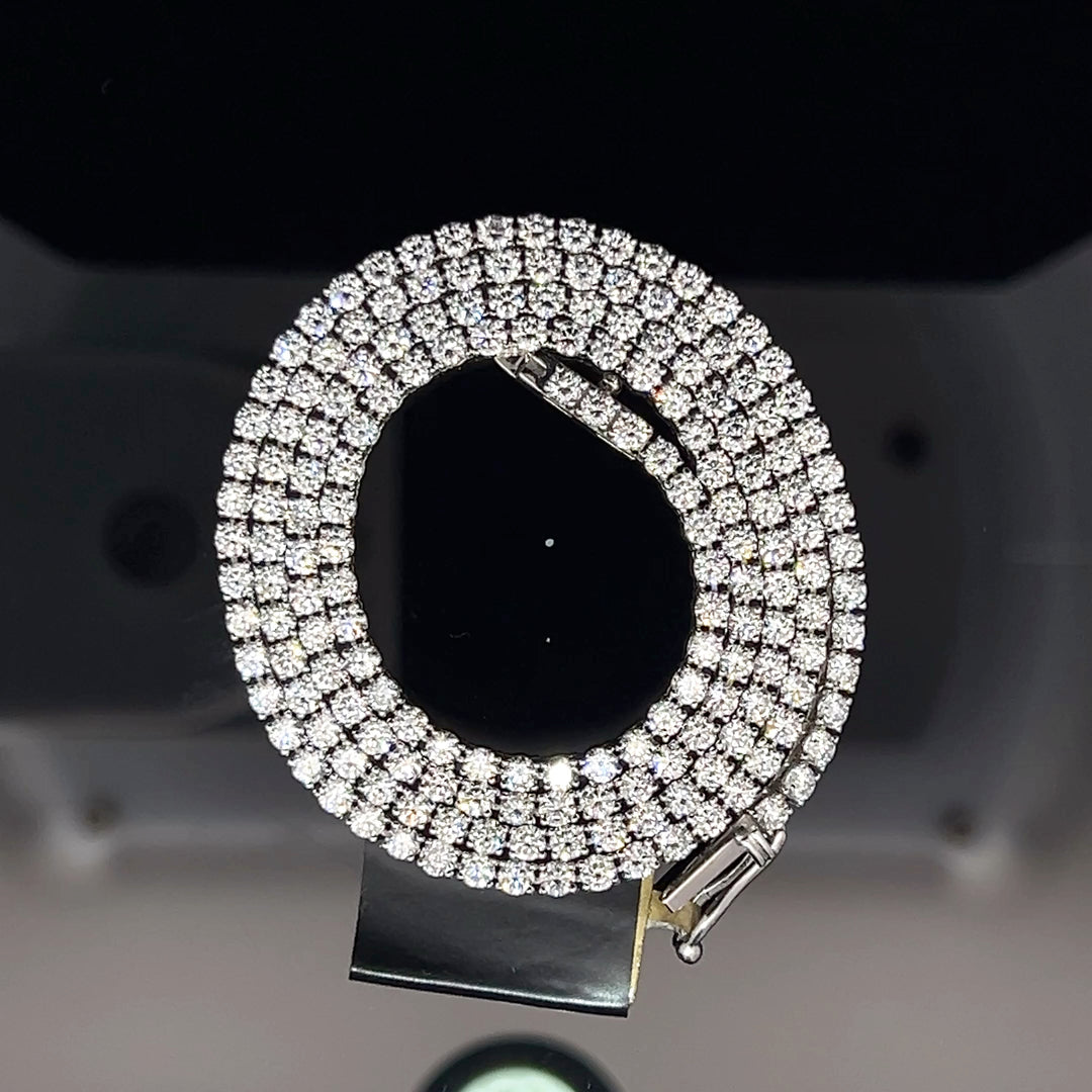 WHITE GOLD LAB VVS DIAMOND TENNIS CHAIN