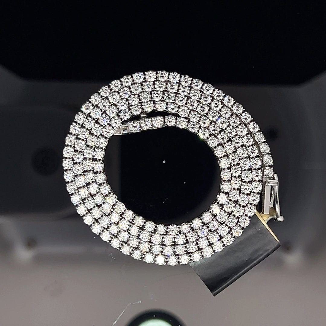 WHITE GOLD LAB VVS DIAMOND TENNIS CHAIN
