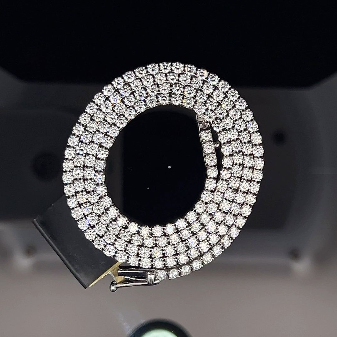 WHITE GOLD LAB VVS DIAMOND TENNIS CHAIN