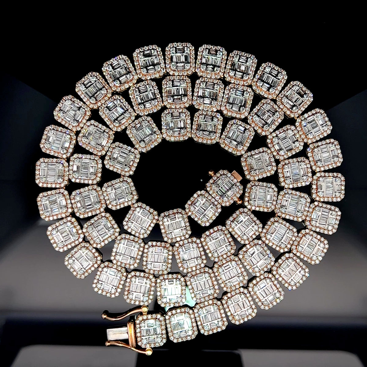 Natural baguette Vvs Diamond tennis chain