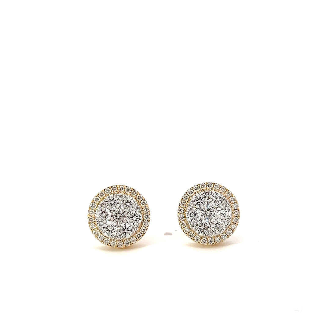 14k VVS Diamond Cluster Earrings