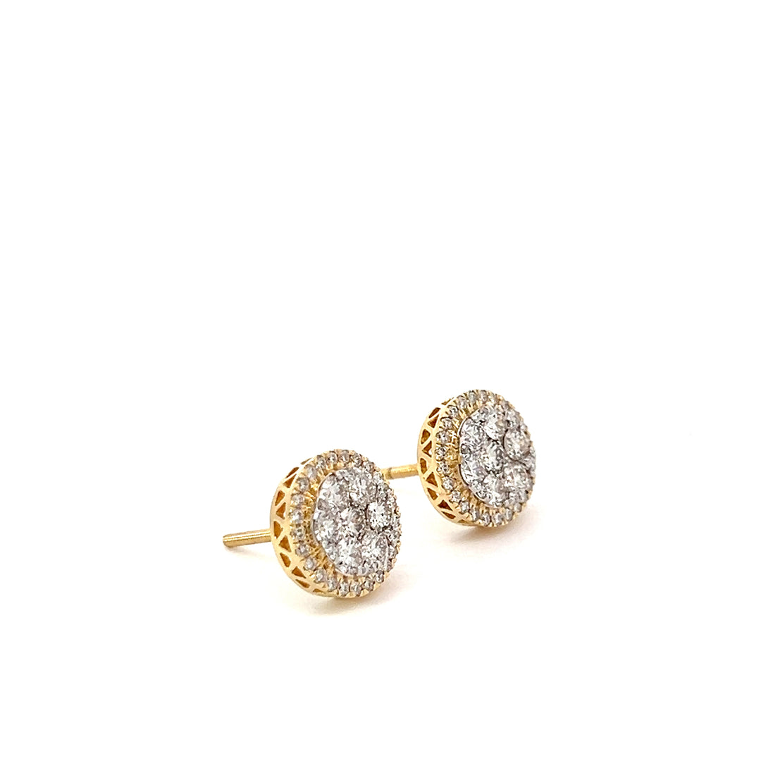 14k VVS Diamond Cluster Earrings