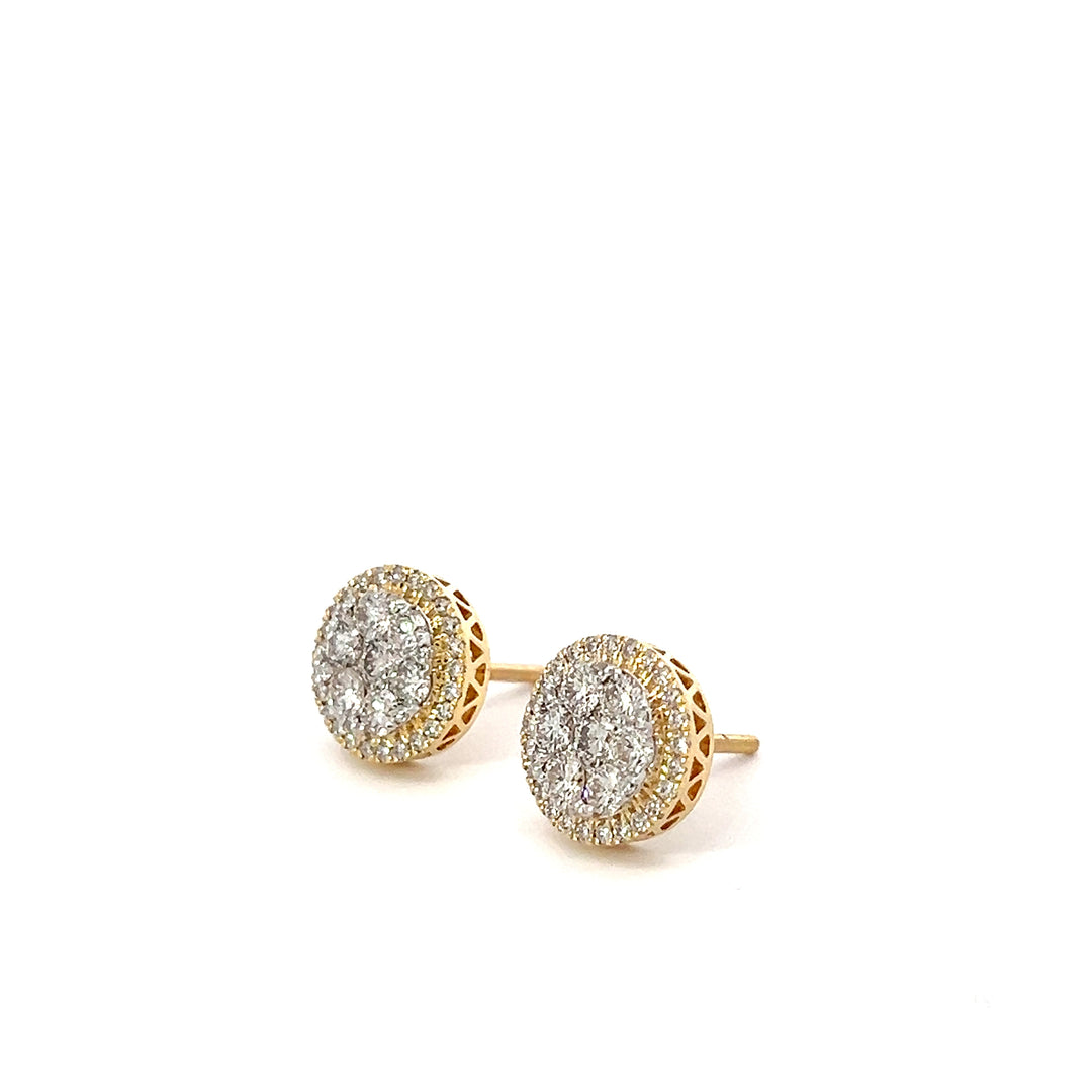 14k VVS Diamond Cluster Earrings