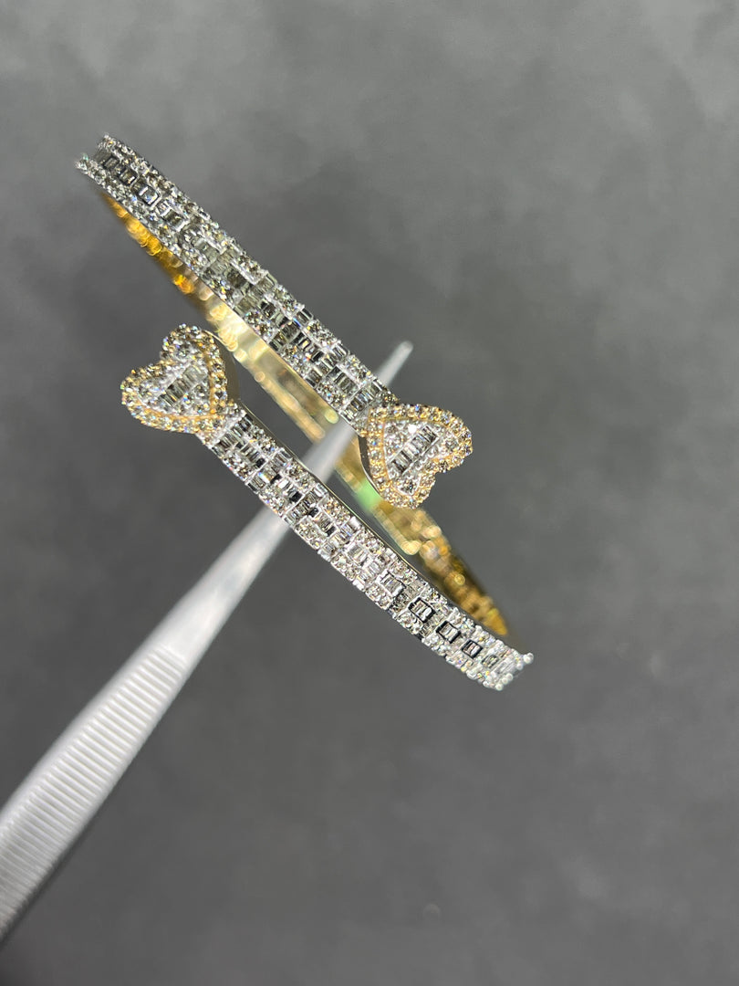 14k two tone diamond bangle Bracelet