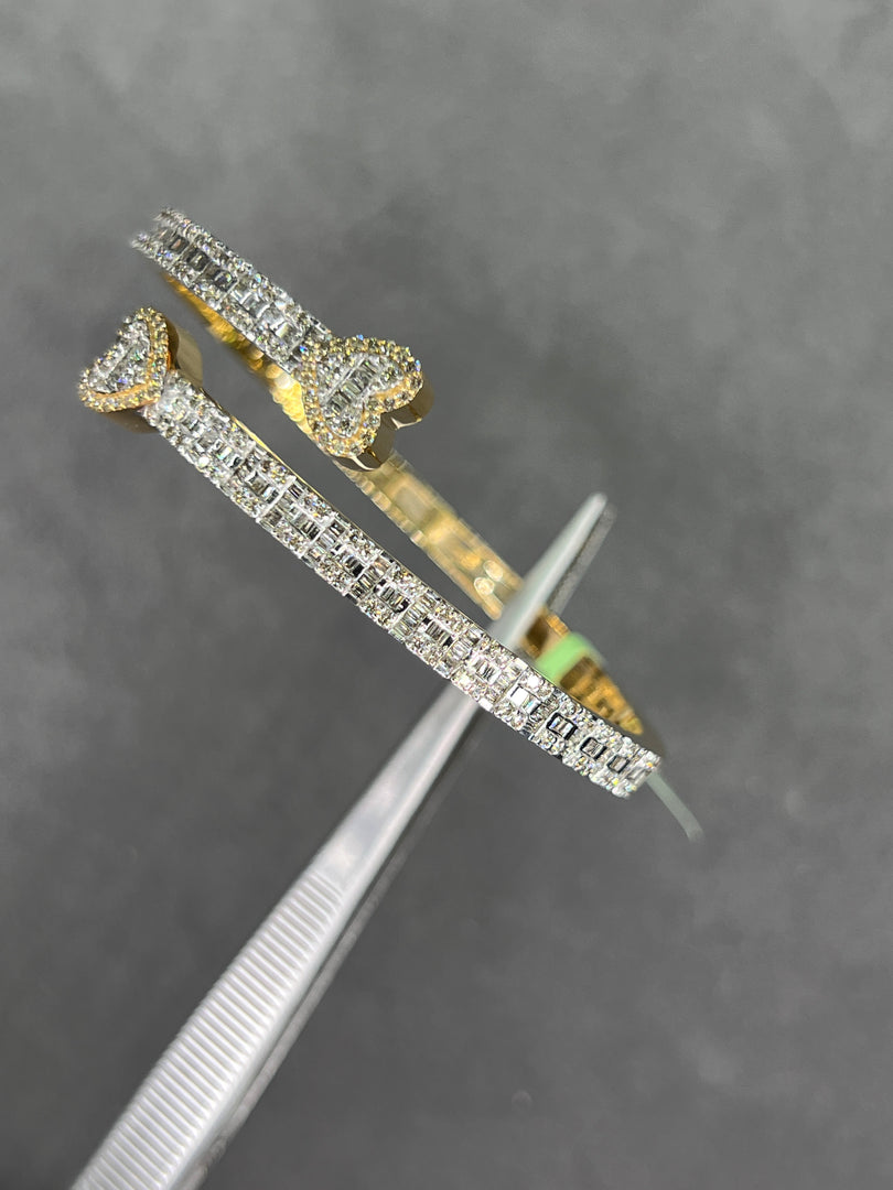 14k two tone diamond bangle Bracelet