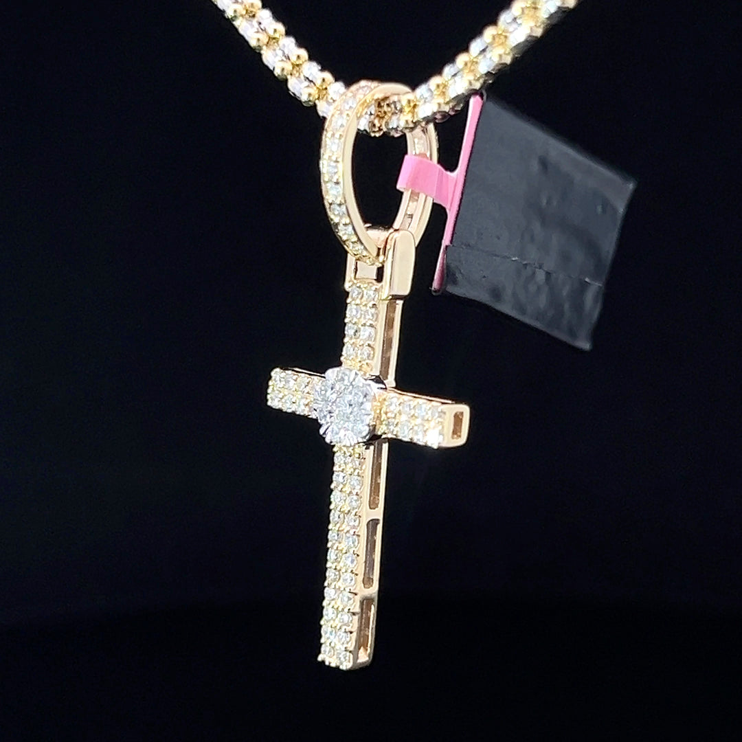 Yellow Gold Diamond Cross pendant