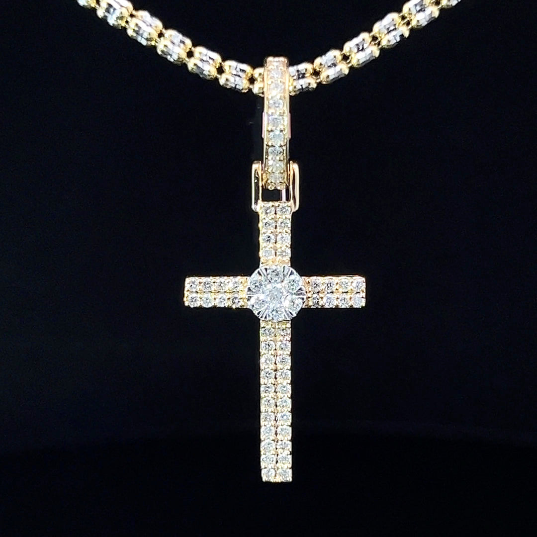 Yellow Gold Diamond Cross pendant