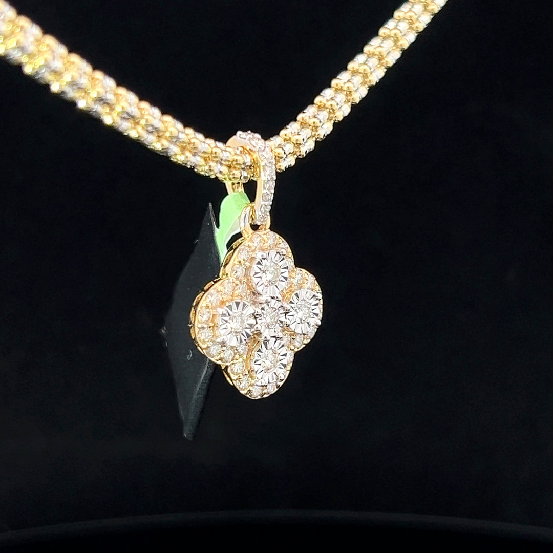 14k Diamond VVS Clover Pendant