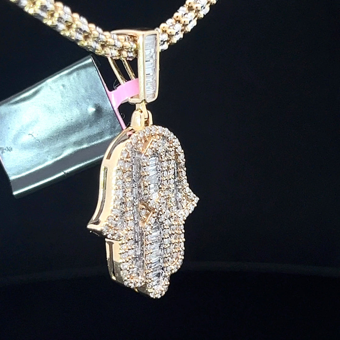 Flooded Diamond Hamsa Pendant