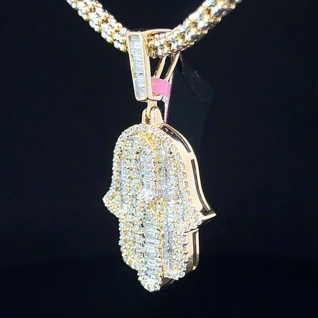 Flooded Diamond Hamsa Pendant