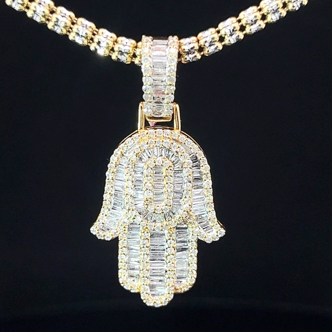 Flooded Diamond Hamsa Pendant