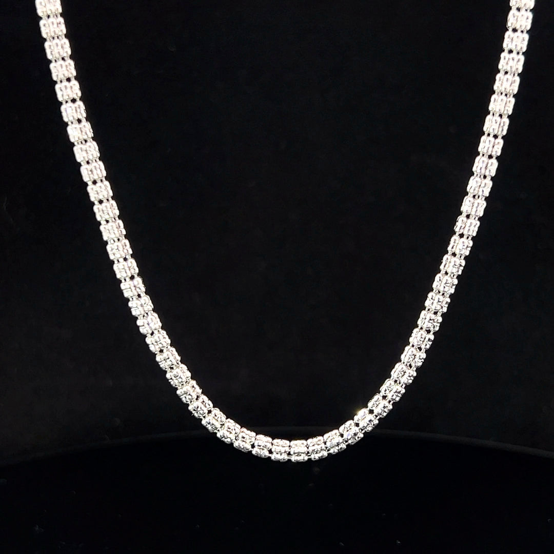 14k White gold Ice chain