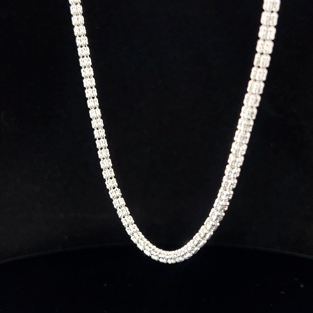 14k White gold Ice chain