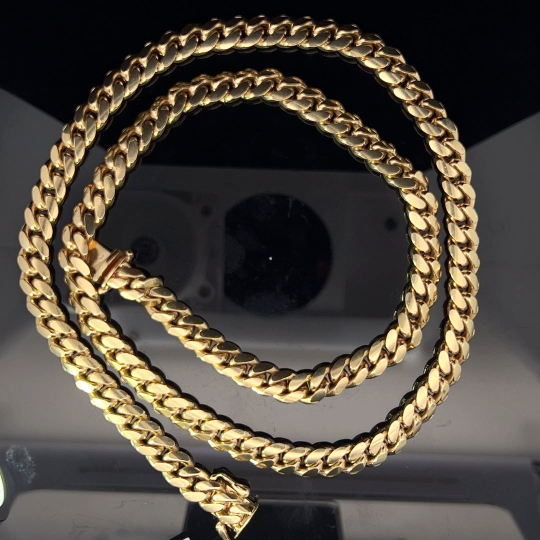 14k solid gold Miami Cuban Chain