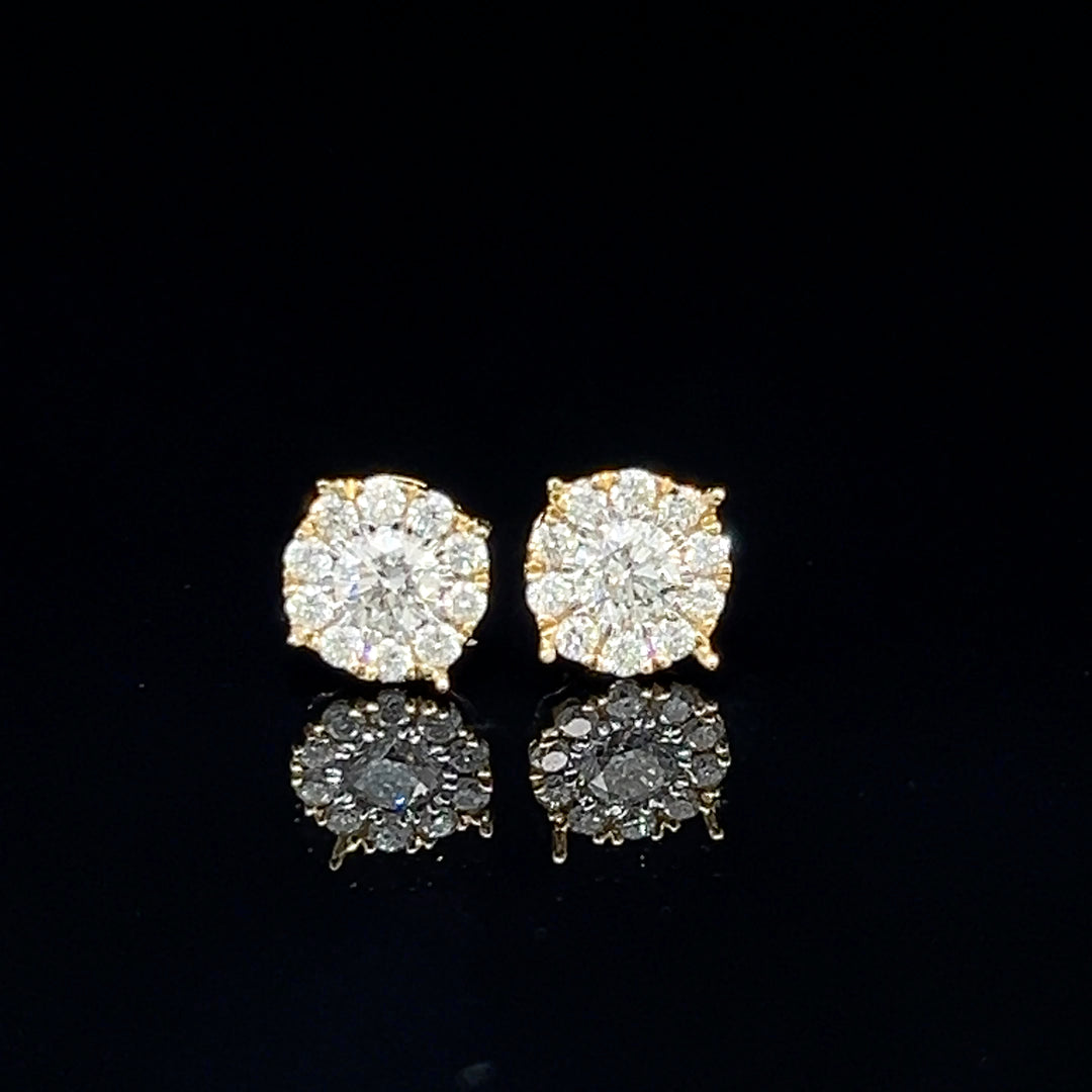 14k yellow gold diamond earrings