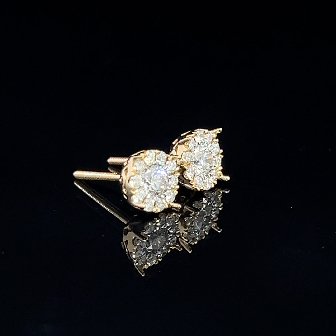 14k yellow gold diamond earrings