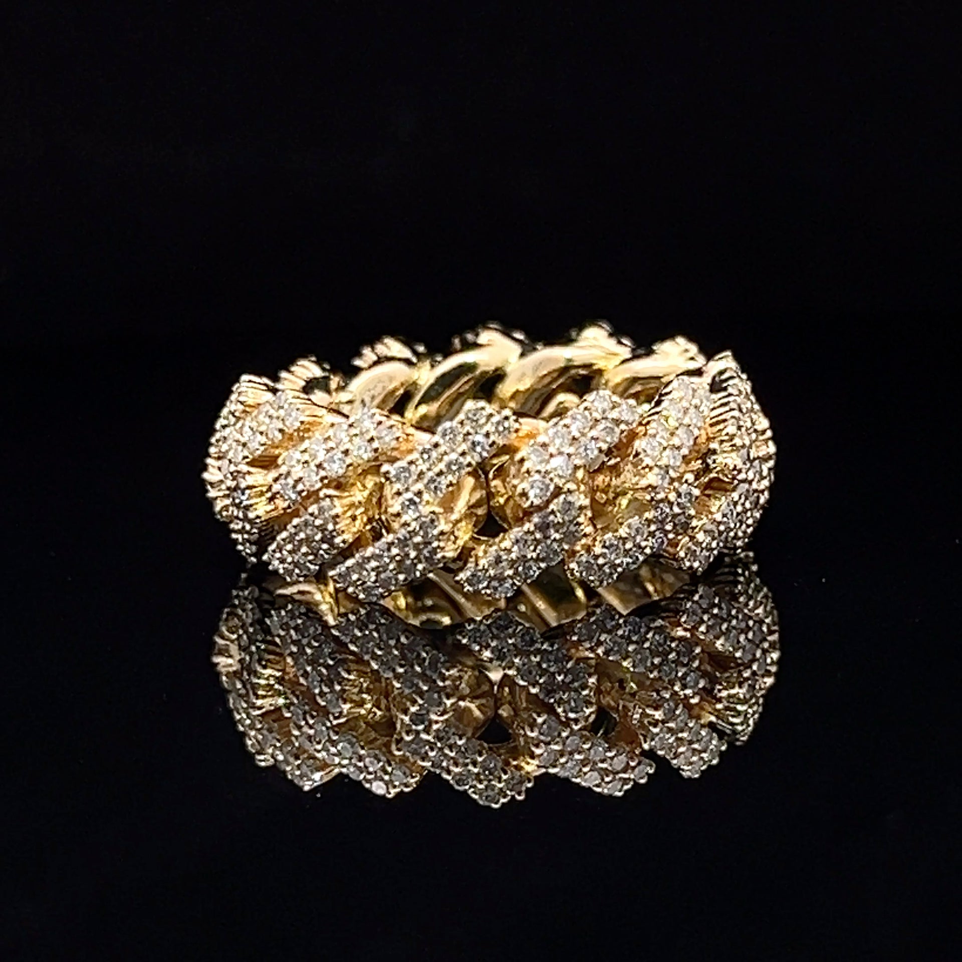 Solid Gold Eternity Diamond Cuban ring