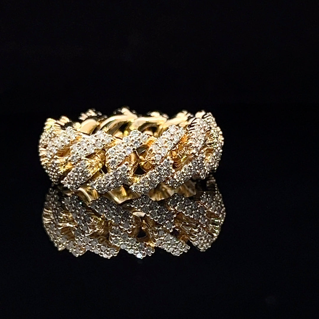 Solid Gold Eternity Diamond Cuban ring