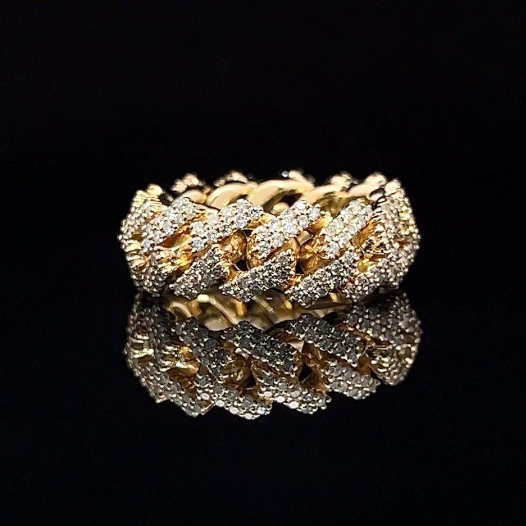 Solid Gold Eternity Diamond Cuban ring