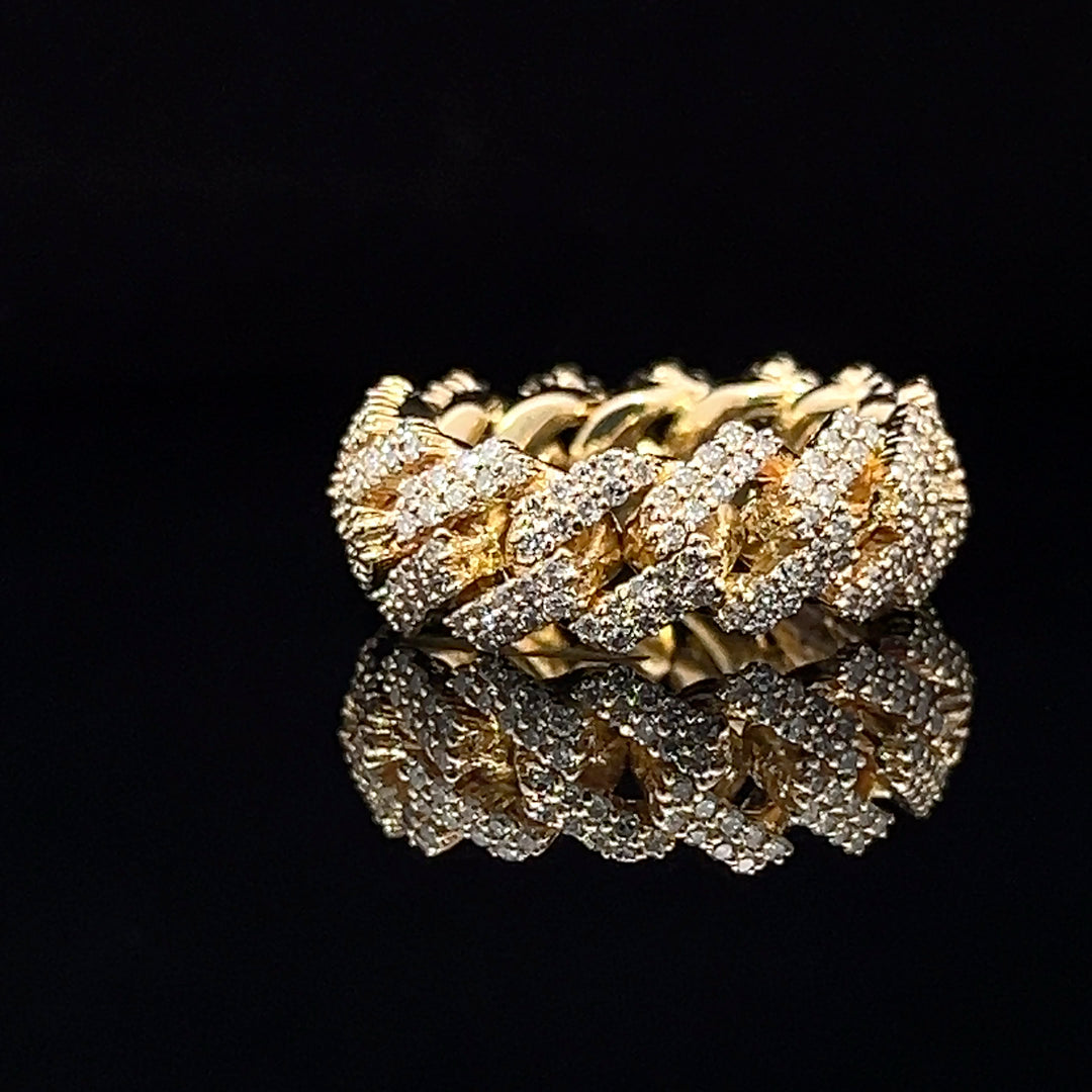 Solid Gold Eternity Diamond Cuban ring