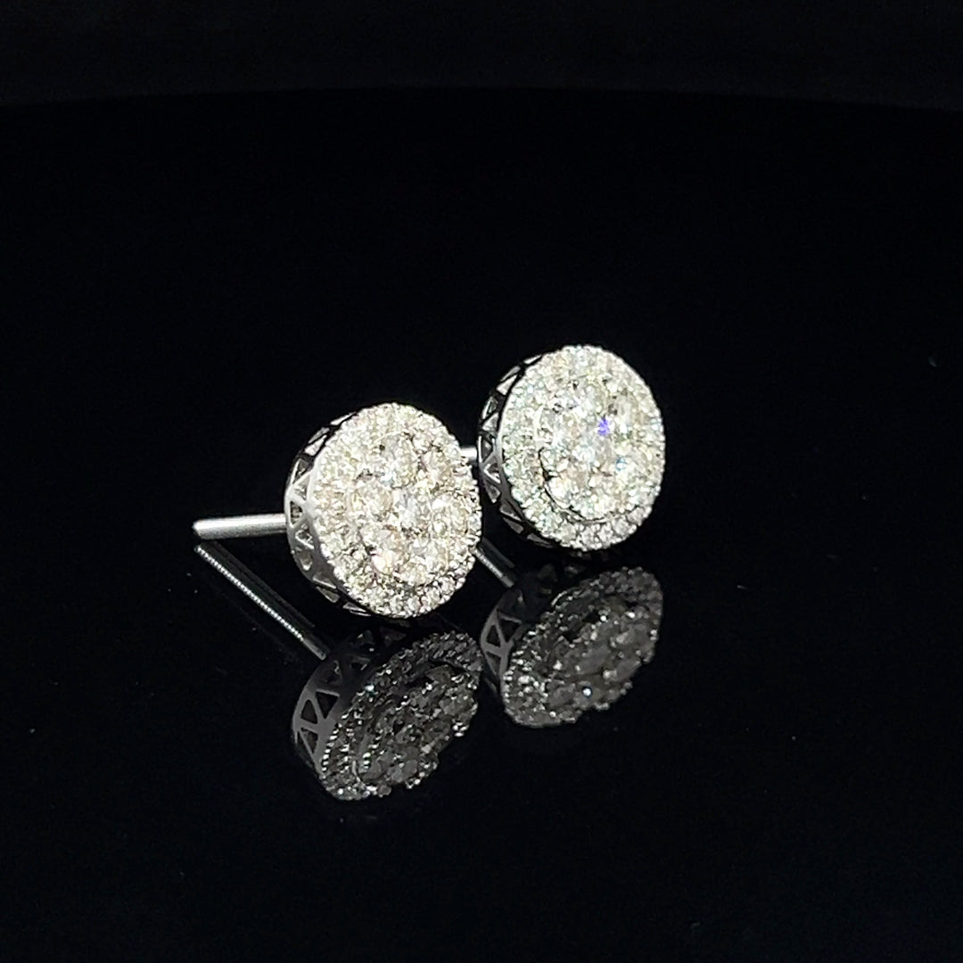 14k white gold diamond Earrings