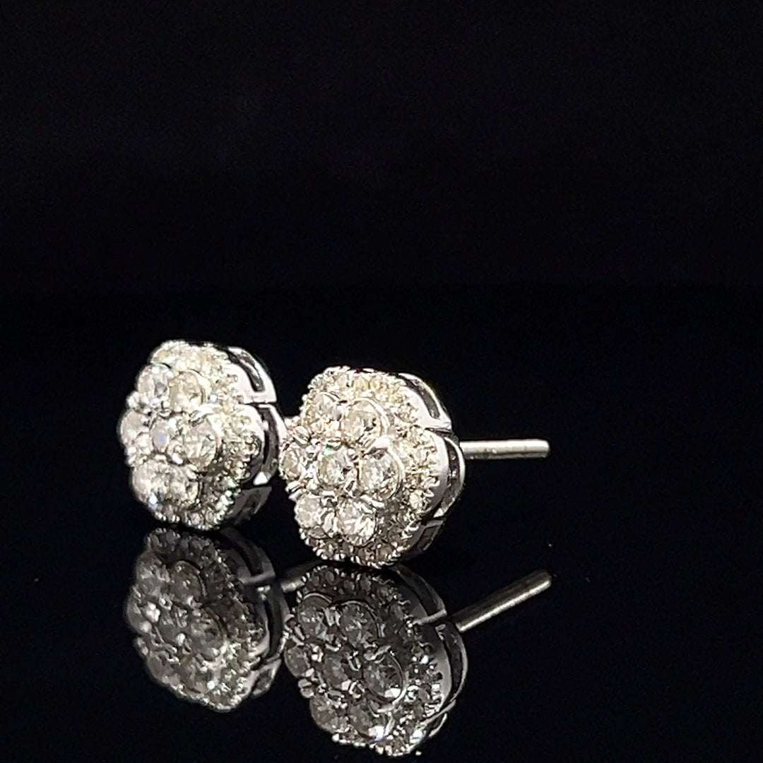 14k White gold diamond earrings