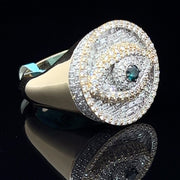 Solid gold diamond Eye ring