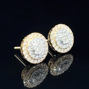 14k yellow gold diamond cake earrings